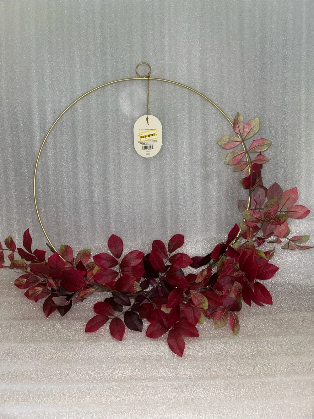Threshold Red Autumn Leaf Hoop Wreath